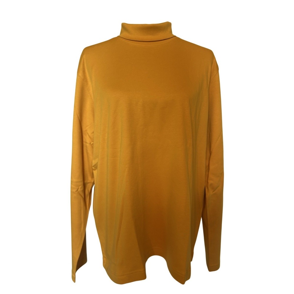 Vintage‎ NWT Lands' End Golden Yellow Turtleneck Pullover Shirt Size XL